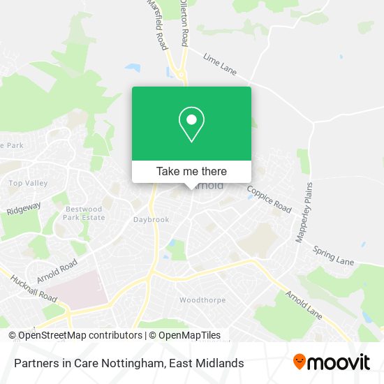 Partners in Care Nottingham map