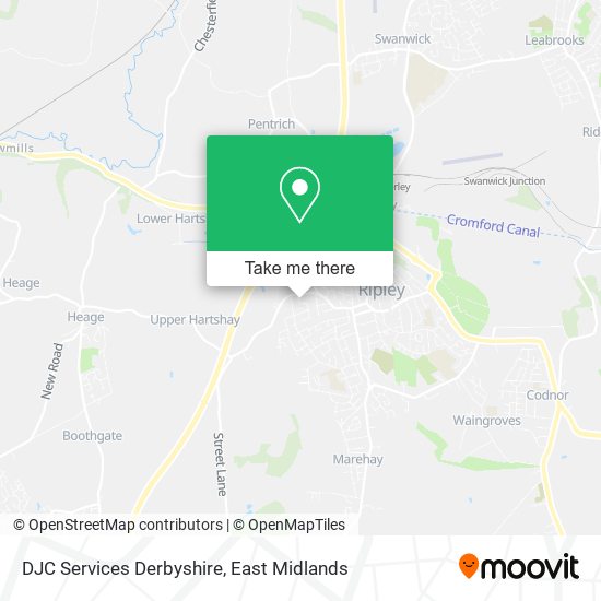 DJC Services Derbyshire map
