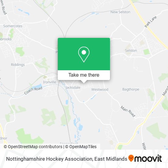 Nottinghamshire Hockey Association map