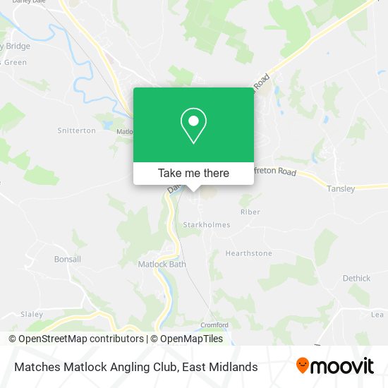 Matches Matlock Angling Club map