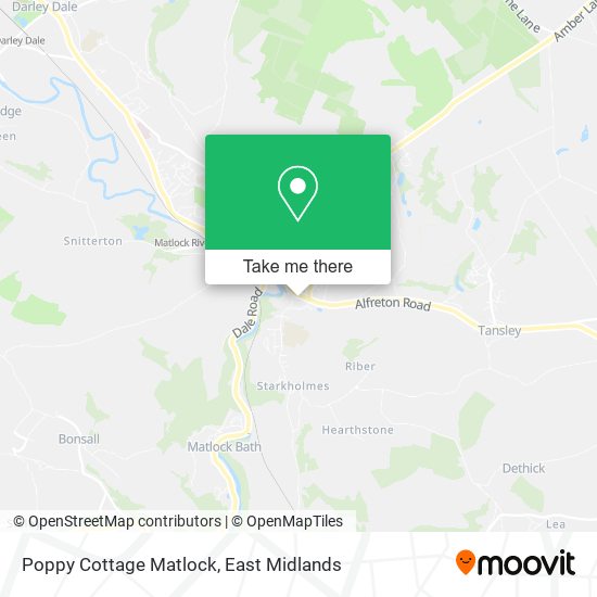 Poppy Cottage Matlock map