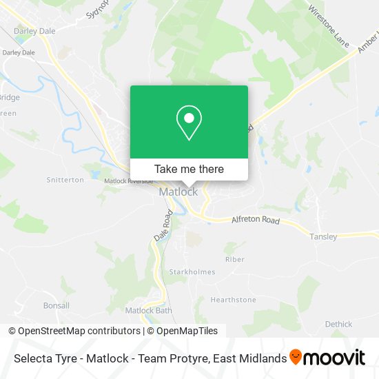 Selecta Tyre - Matlock - Team Protyre map