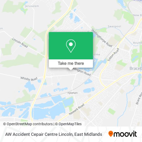 AW Accident Cepair Centre Lincoln map