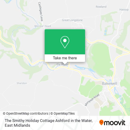 The Smithy Holiday Cottage Ashford in the Water map