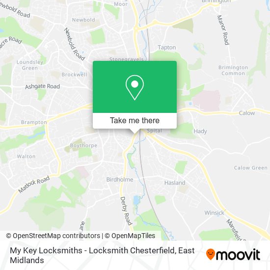 My Key Locksmiths - Locksmith Chesterfield map