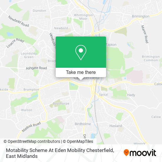 Motability Scheme At Eden Mobility Chesterfield map