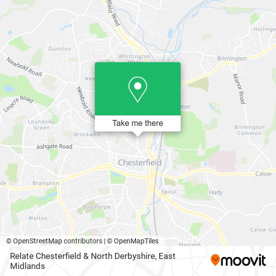Relate Chesterfield & North Derbyshire map