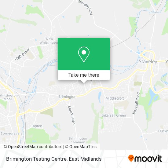 Brimington Testing Centre map