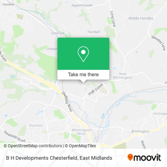 B H Developments Chesterfield map