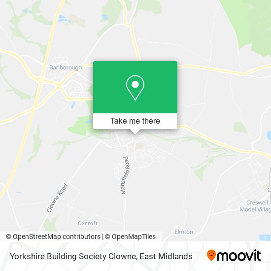 Yorkshire Building Society Clowne map