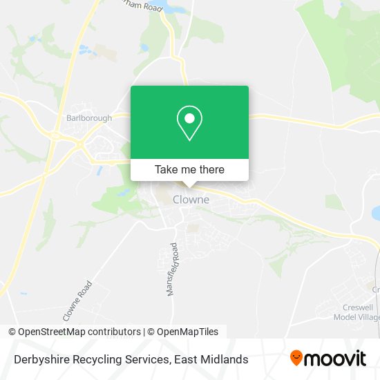 Derbyshire Recycling Services map