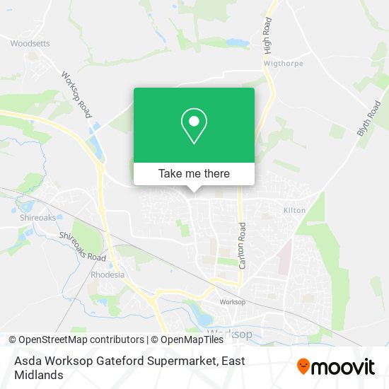 Asda Worksop Gateford Supermarket map