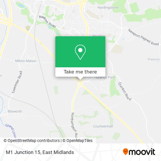 M1 Junction 15 map