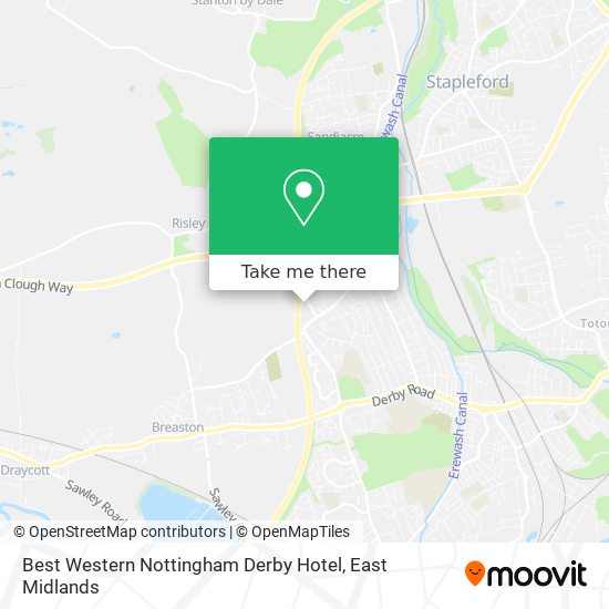 Best Western Nottingham Derby Hotel map