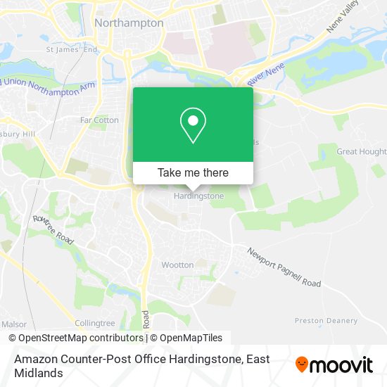 Amazon Counter-Post Office Hardingstone map