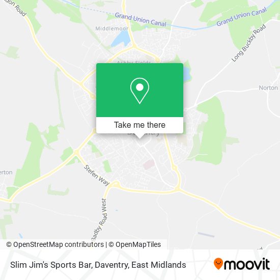 Slim Jim's Sports Bar, Daventry map