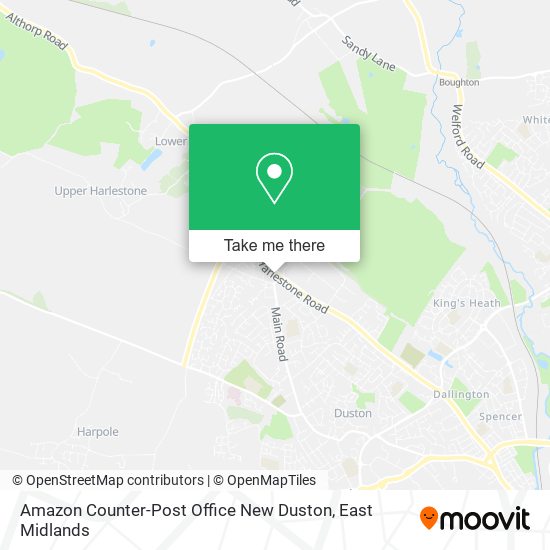 Amazon Counter-Post Office New Duston map