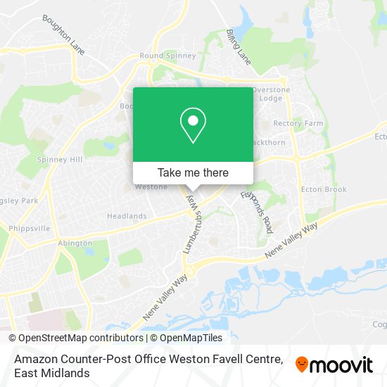 Amazon Counter-Post Office Weston Favell Centre map