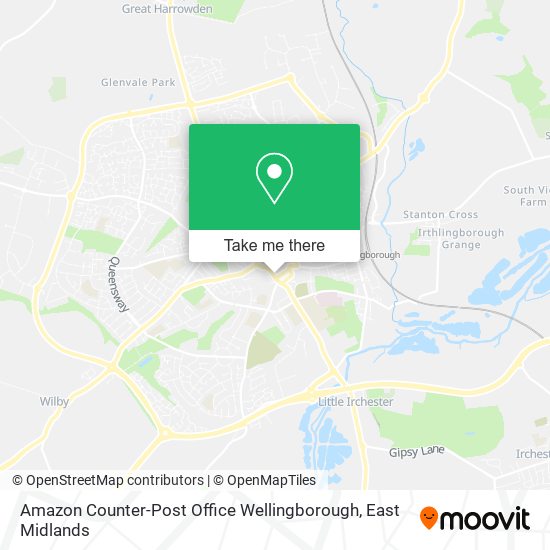 Amazon Counter-Post Office Wellingborough map