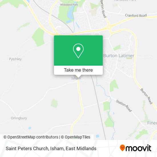 Saint Peters Church, Isham map