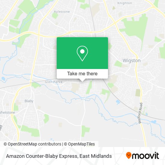 Amazon Counter-Blaby Express map