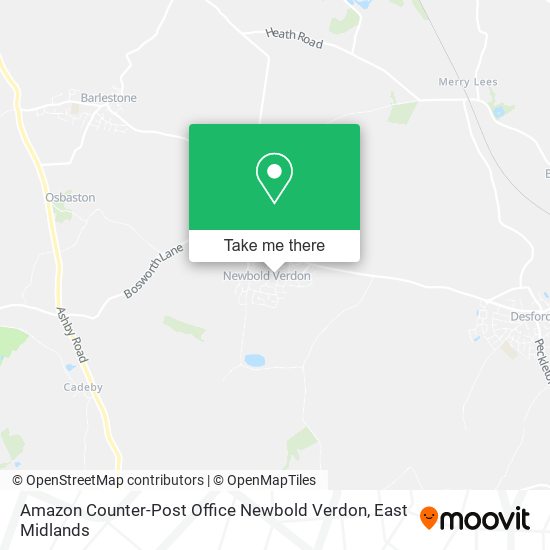 Amazon Counter-Post Office Newbold Verdon map