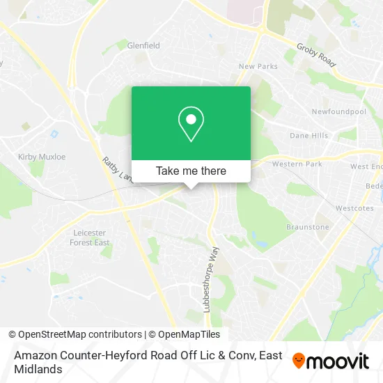 Amazon Counter-Heyford Road Off Lic & Conv map