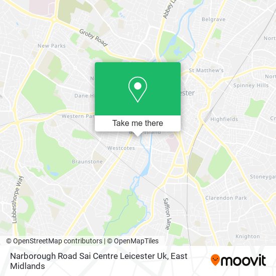 Narborough Road Sai Centre Leicester Uk map