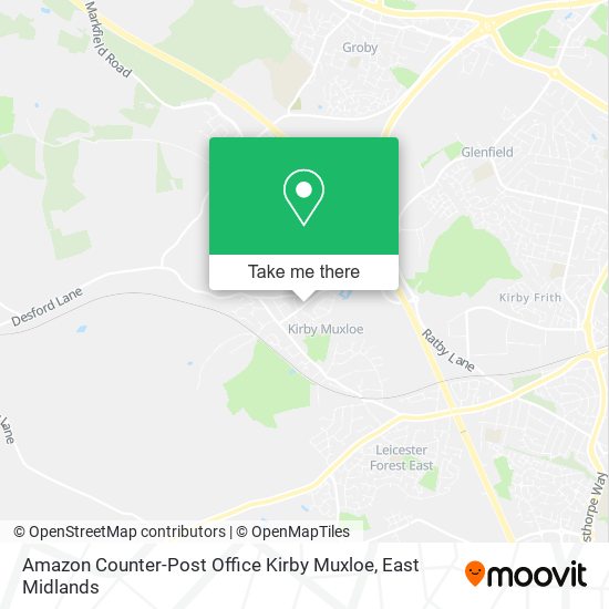 Amazon Counter-Post Office Kirby Muxloe map