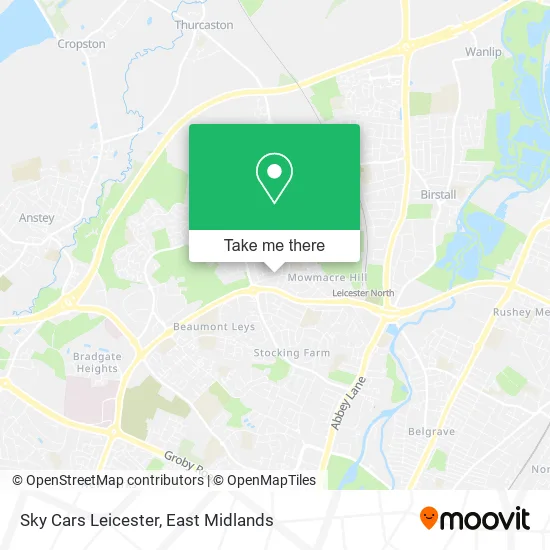 Sky Cars Leicester map