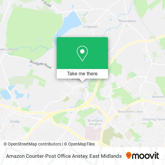 Amazon Counter-Post Office Anstey map