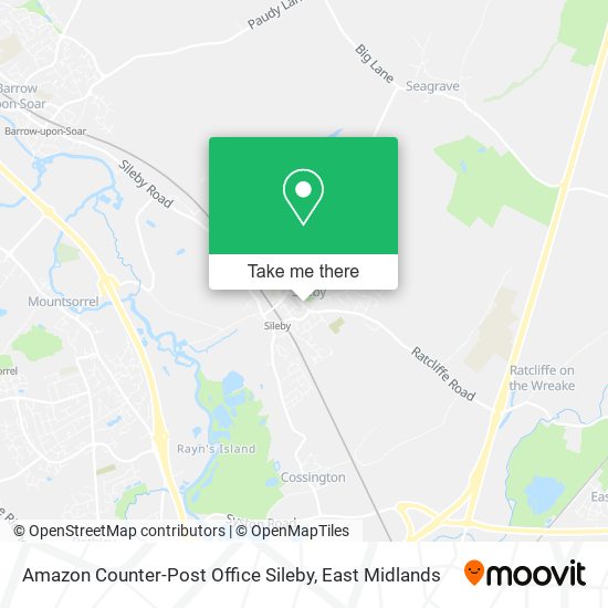 Amazon Counter-Post Office Sileby map