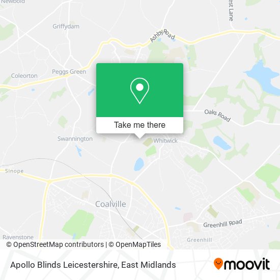 Apollo Blinds Leicestershire map