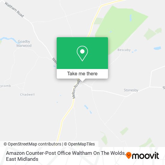 Amazon Counter-Post Office Waltham On The Wolds map