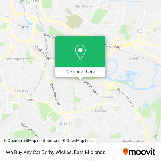 We Buy Any Car Derby Wickes map