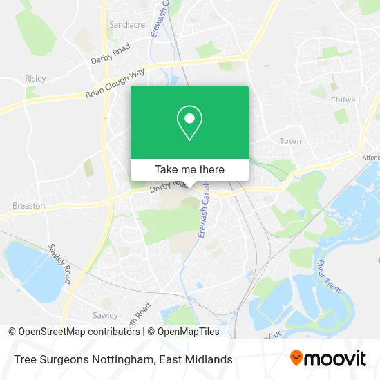 Tree Surgeons Nottingham map
