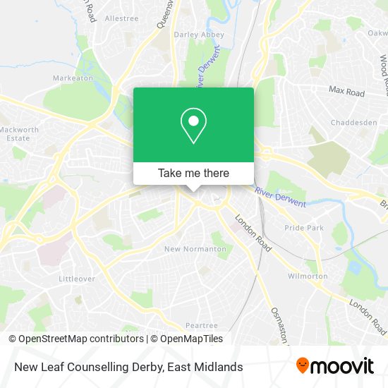 New Leaf Counselling Derby map