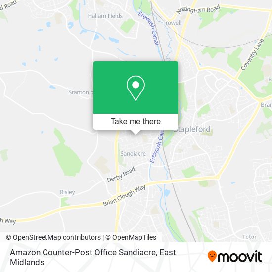 Amazon Counter-Post Office Sandiacre map