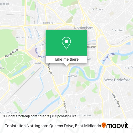 Toolstation Nottingham Queens Drive map