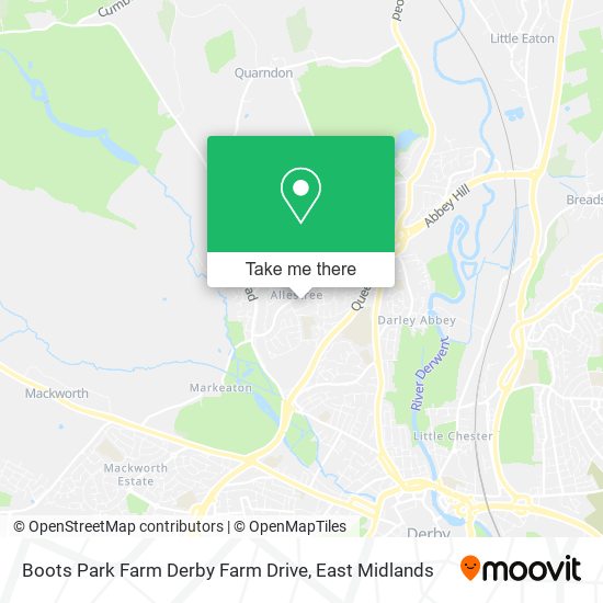 Boots Park Farm Derby Farm Drive map