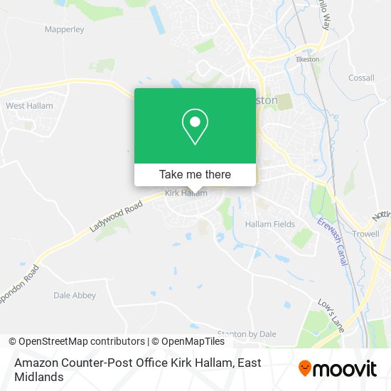 Amazon Counter-Post Office Kirk Hallam map