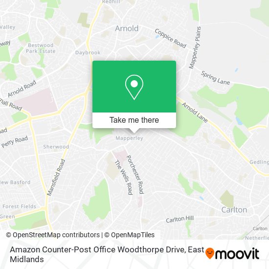 Amazon Counter-Post Office Woodthorpe Drive map