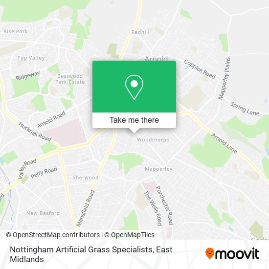 Nottingham Artificial Grass Specialists map