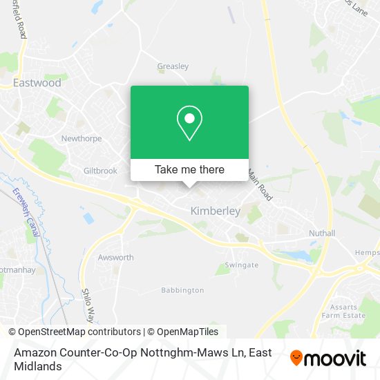 Amazon Counter-Co-Op Nottnghm-Maws Ln map
