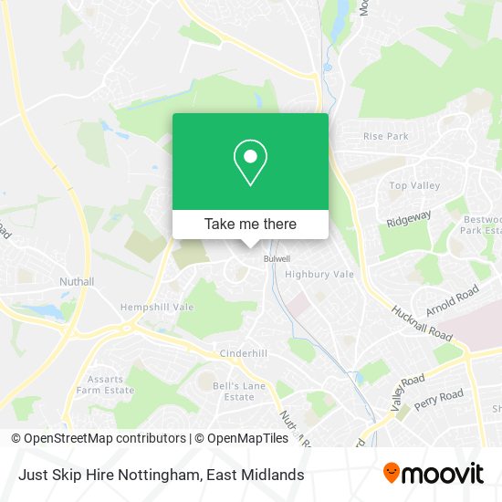 Just Skip Hire Nottingham map