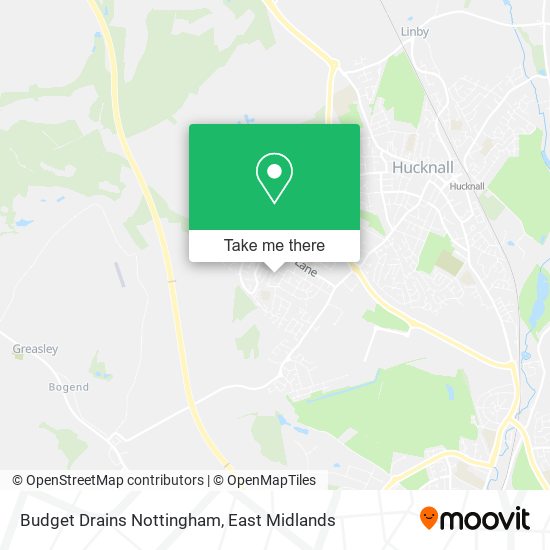Budget Drains Nottingham map
