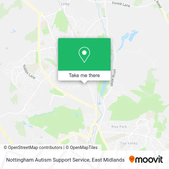 Nottingham Autism Support Service map
