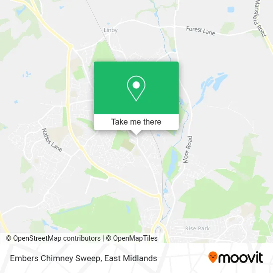 Embers Chimney Sweep map