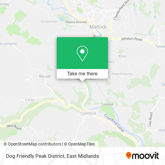 Dog Friendly Peak District map