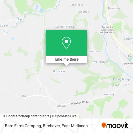 Barn Farm Camping, Birchover map